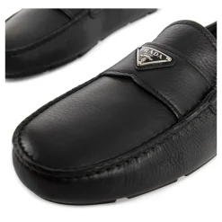 Heren Prada Leren Loafers met Rubberen Zool