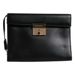 DAMES Dolce & Gabbana Leren Logo Plaque Aktetas