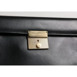 DAMES Dolce & Gabbana Leren Logo Plaque Aktetas