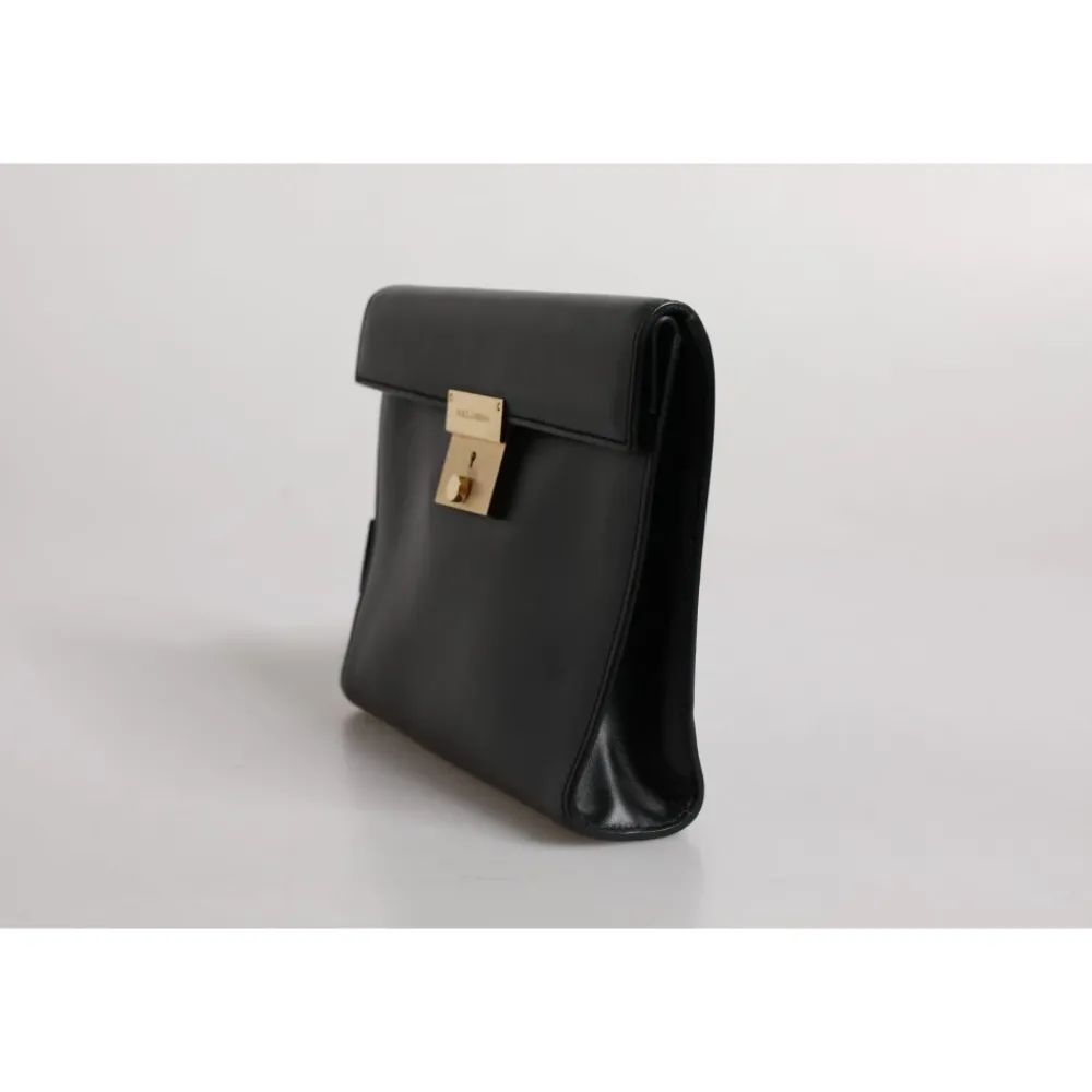 DAMES Dolce & Gabbana Leren Logo Plaque Aktetas