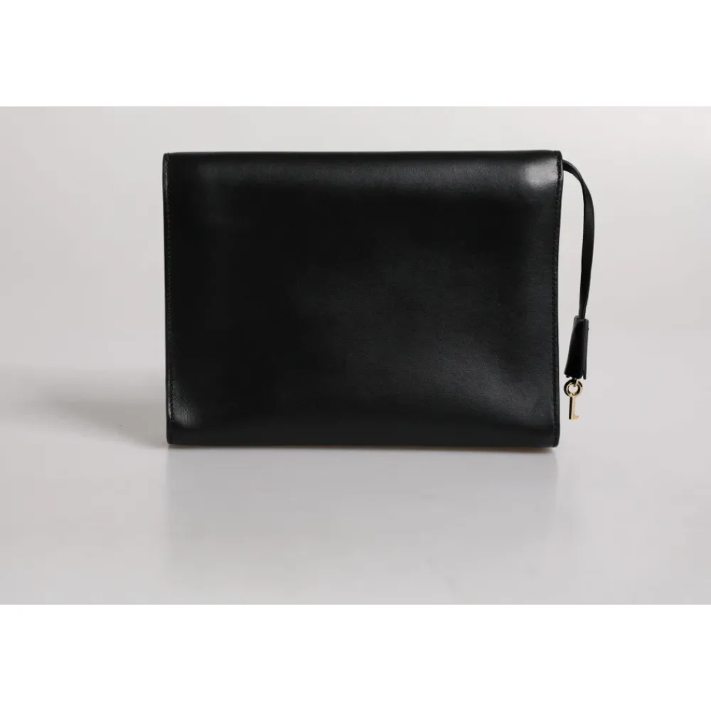 DAMES Dolce & Gabbana Leren Logo Plaque Aktetas