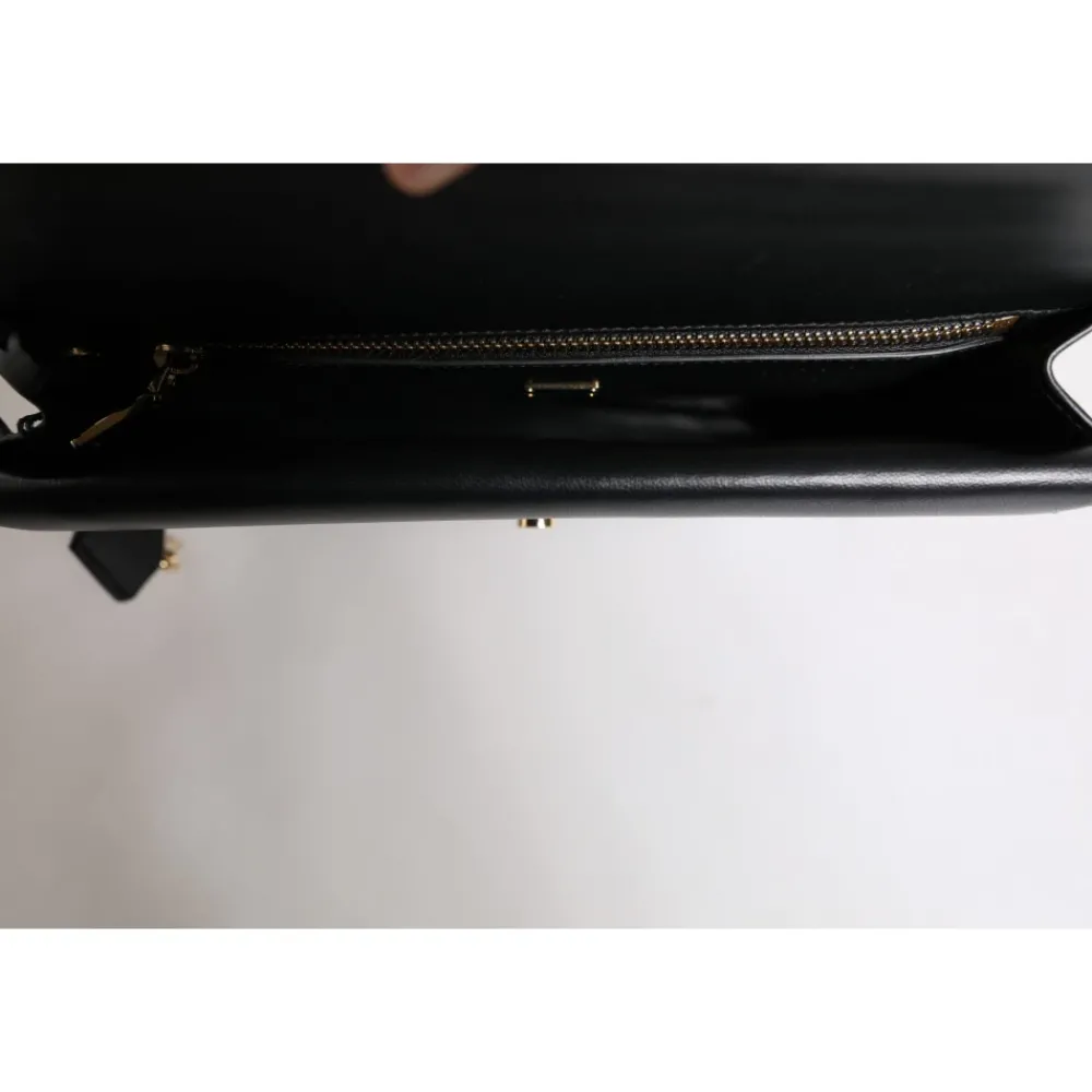 DAMES Dolce & Gabbana Leren Logo Plaque Aktetas