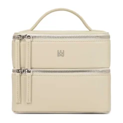 DAMES Kazar Leren make-uptas met spiegel en borstelhouders