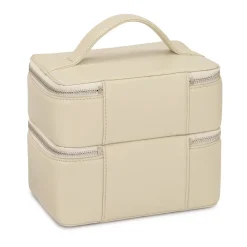 DAMES Kazar Leren make-uptas met spiegel en borstelhouders