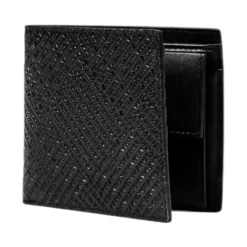 Heren Armani Exchange Leren Portemonnee met Interne Vakken en Printpatroon