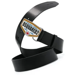 DAMES Dsquared2 Leren Riem met Emaille Gesp