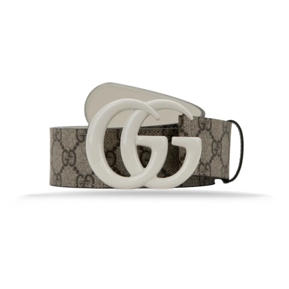 Heren Gucci Riemen^Leren riem met logo-gesp