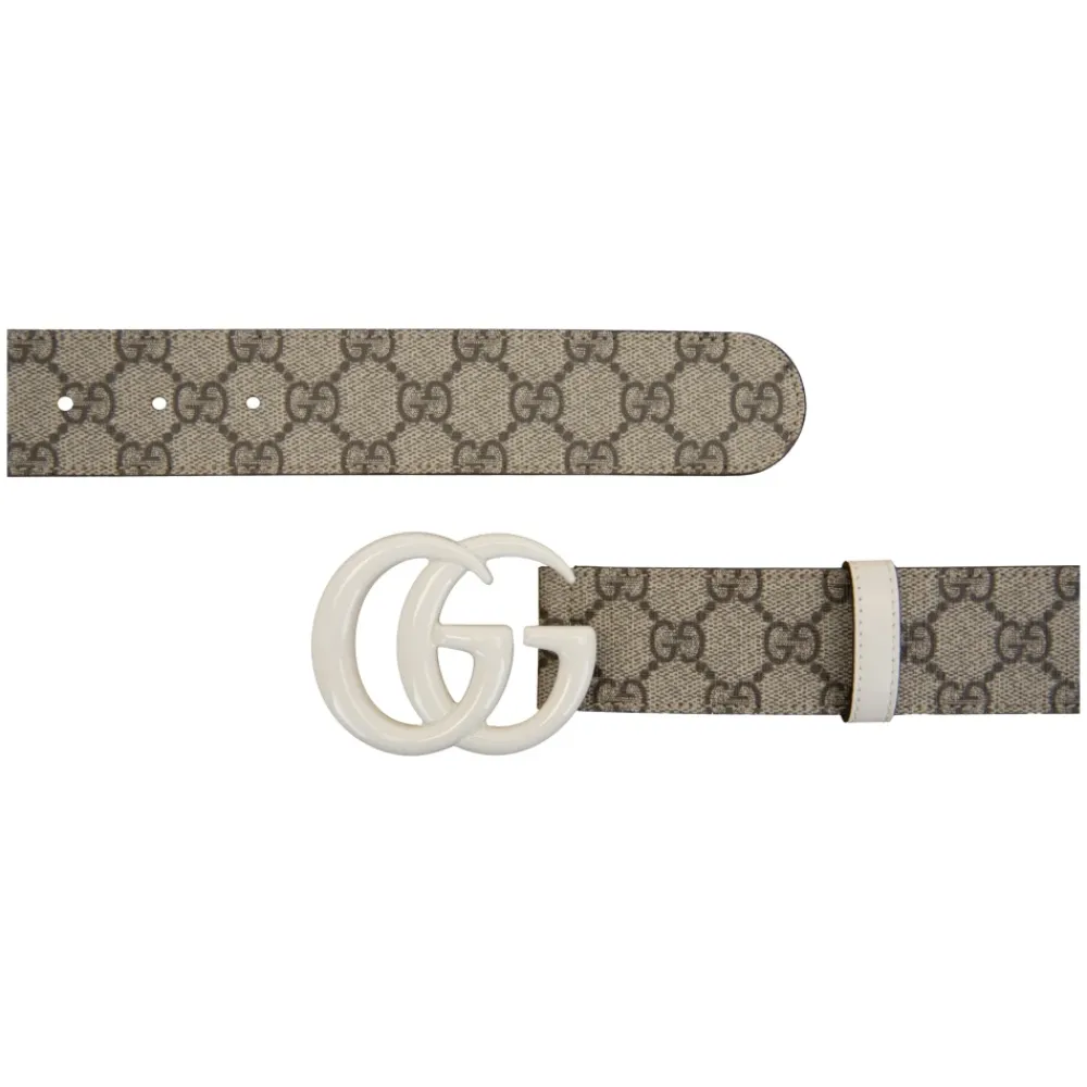 Heren Gucci Riemen^Leren riem met logo-gesp