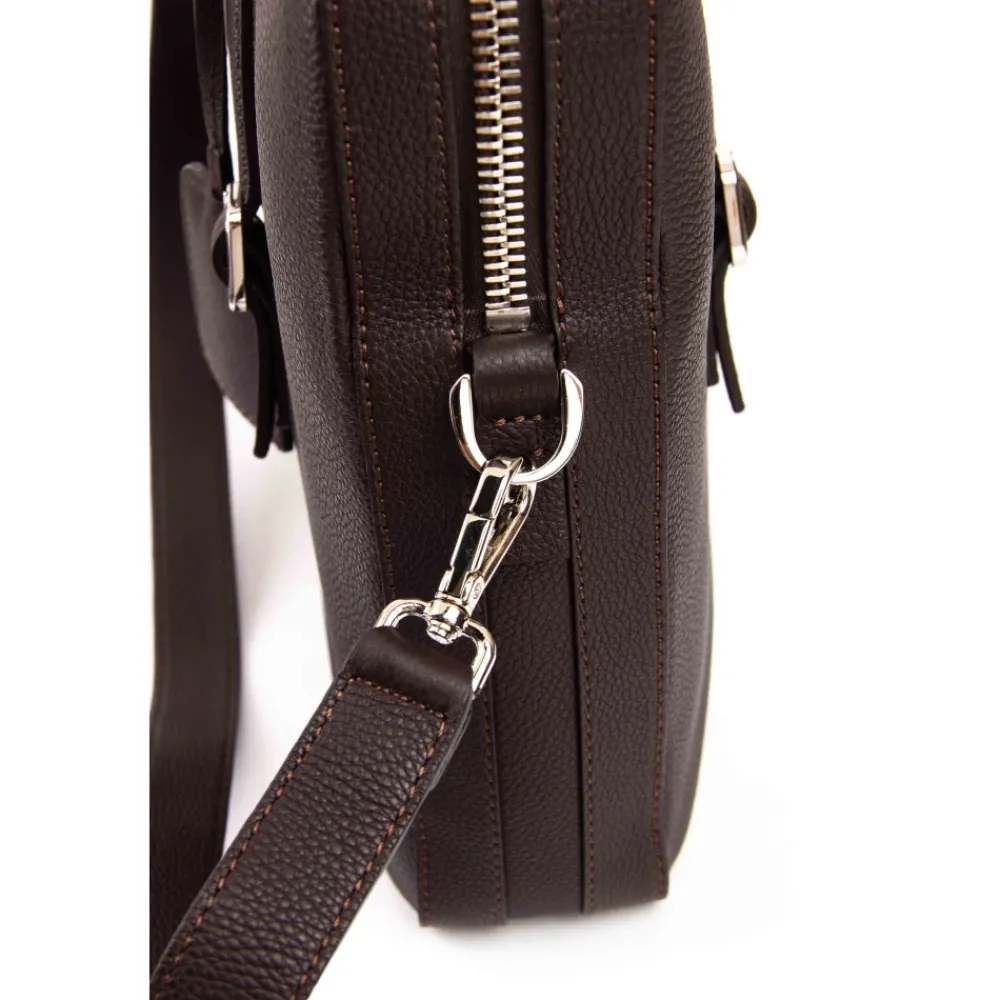 DAMES Santoni Leren Schoudertas Gehamerd