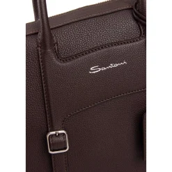 DAMES Santoni Leren Schoudertas Gehamerd