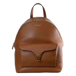 DAMES Coccinelle Rugzakken^Leren schoudertas met ritssluiting