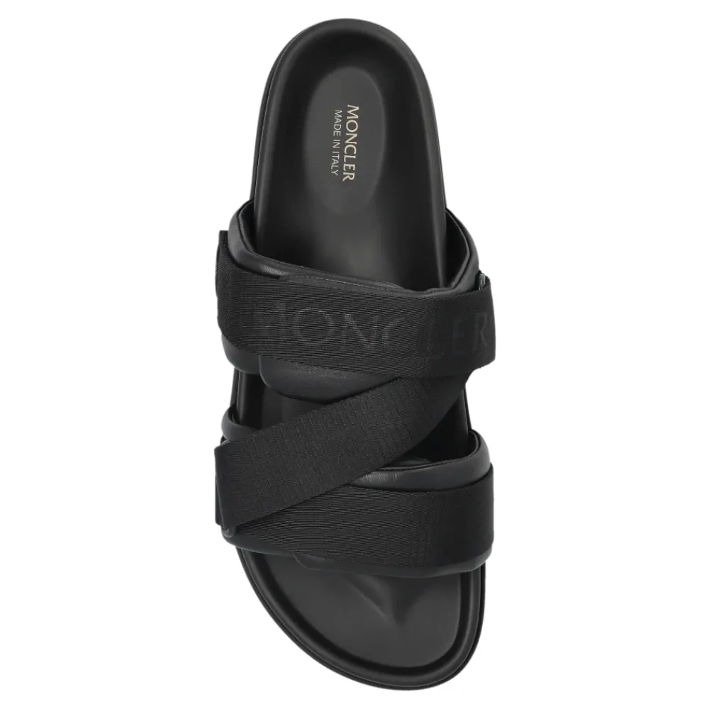 Heren Moncler Slippers^Leren slides