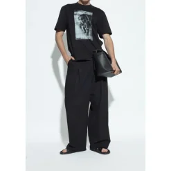 Heren Dolce & Gabbana Slippers^Leren slippers met logo-vormige applicatie