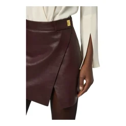 DAMES Elisabetta Franchi Leren Wikkel Mini Rok