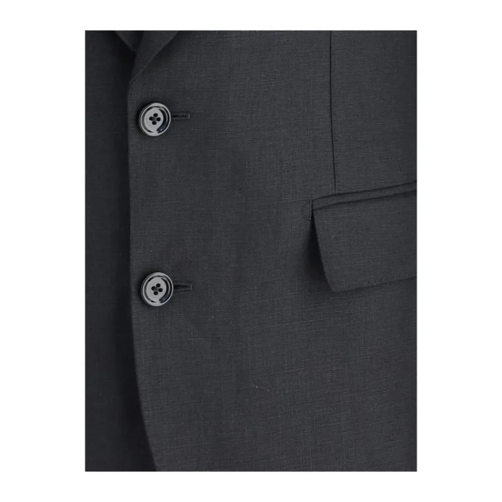 Heren Dolce & Gabbana Kostuums^Linnen Blazer met Puntige Revers