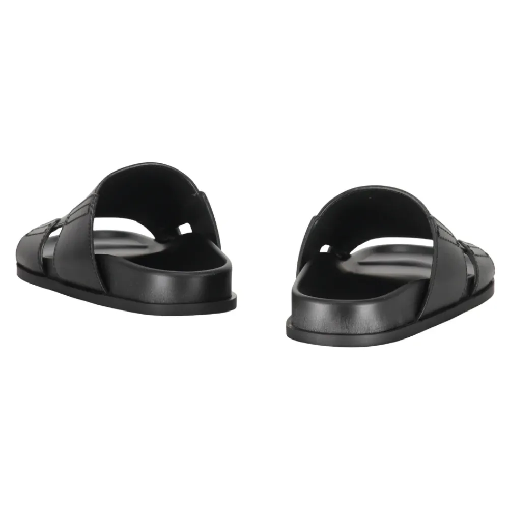 Heren Valentino Garavani Logo Detail Leren Slippers