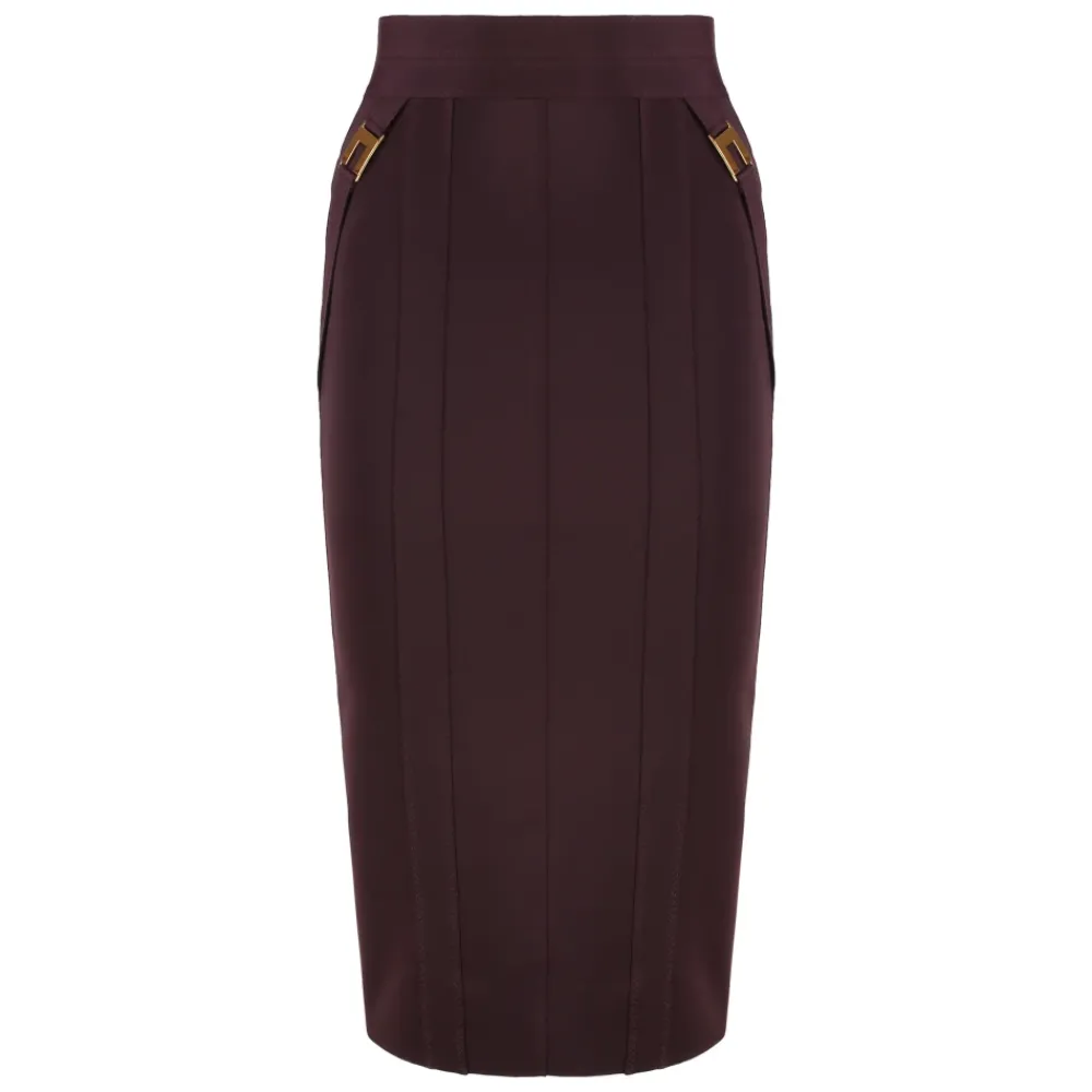 DAMES Elisabetta Franchi Logo Detail Stretch Kokerrok