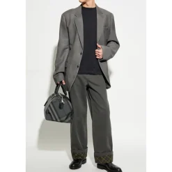 Heren Burberry Broeken^Logo Geborduurd Broek met Omgeslagen Zoom