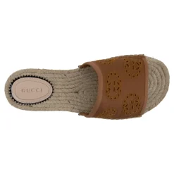 DAMES Gucci Slippers^Logo Geborduurde Slip-On Espadrilles