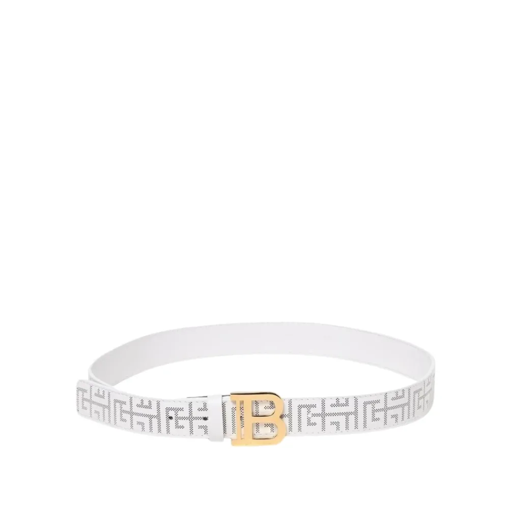 Balmain Logo Gesp Leren Riem Stijlvol Accessoire