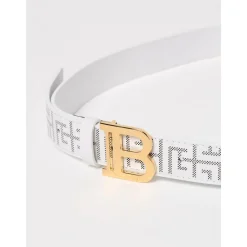 Balmain Logo Gesp Leren Riem Stijlvol Accessoire