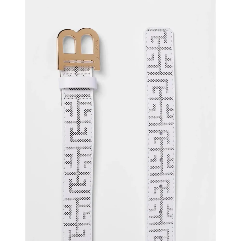 Balmain Logo Gesp Leren Riem Stijlvol Accessoire