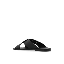 Heren Dolce & Gabbana Logo Kalfsleren Slippers