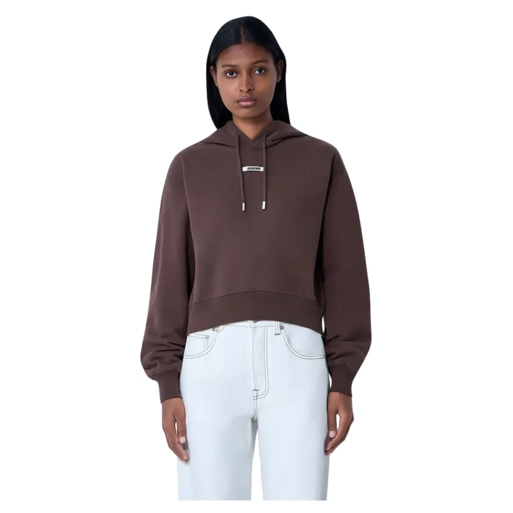 DAMES Jacquemus Logo Katoenen Hoodie Sweatshirt