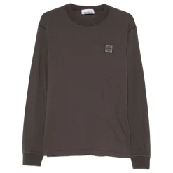 Heren Stone Island Logo Patch Lange Mouw T-Shirt