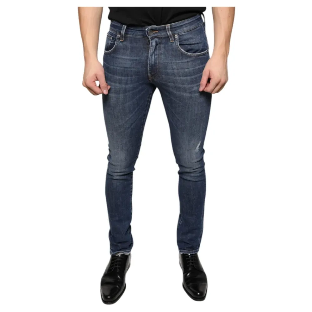 Heren Dolce & Gabbana Logo Skinny Denim Jeans Donker