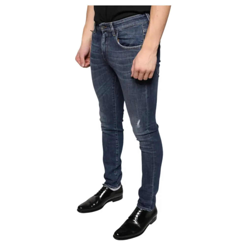 Heren Dolce & Gabbana Logo Skinny Denim Jeans Donker
