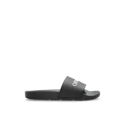 DAMES Off White Slippers^Logo slides