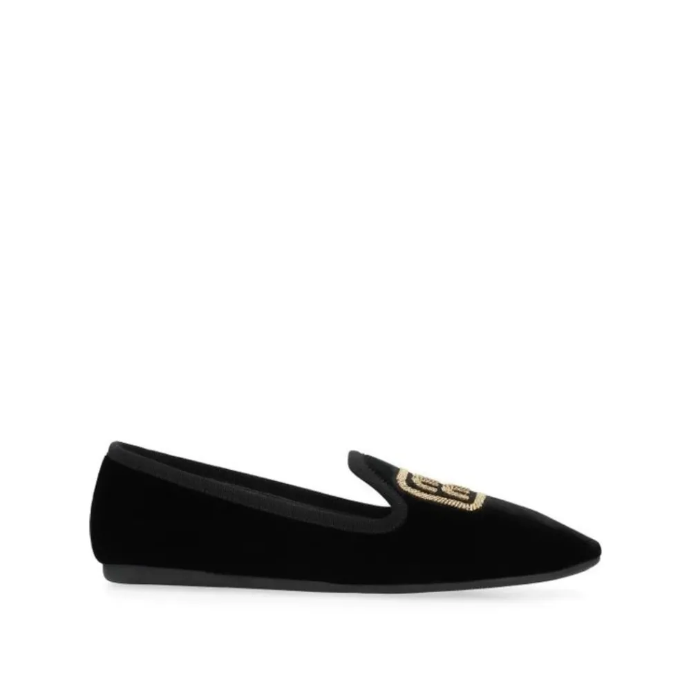 DAMES Miu Miu Loafers^Logo Velvet Flats