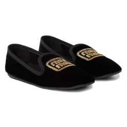 DAMES Miu Miu Loafers^Logo Velvet Flats