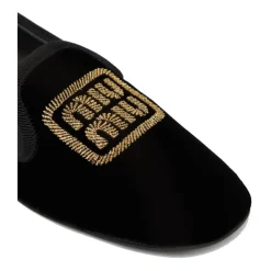 DAMES Miu Miu Loafers^Logo Velvet Flats