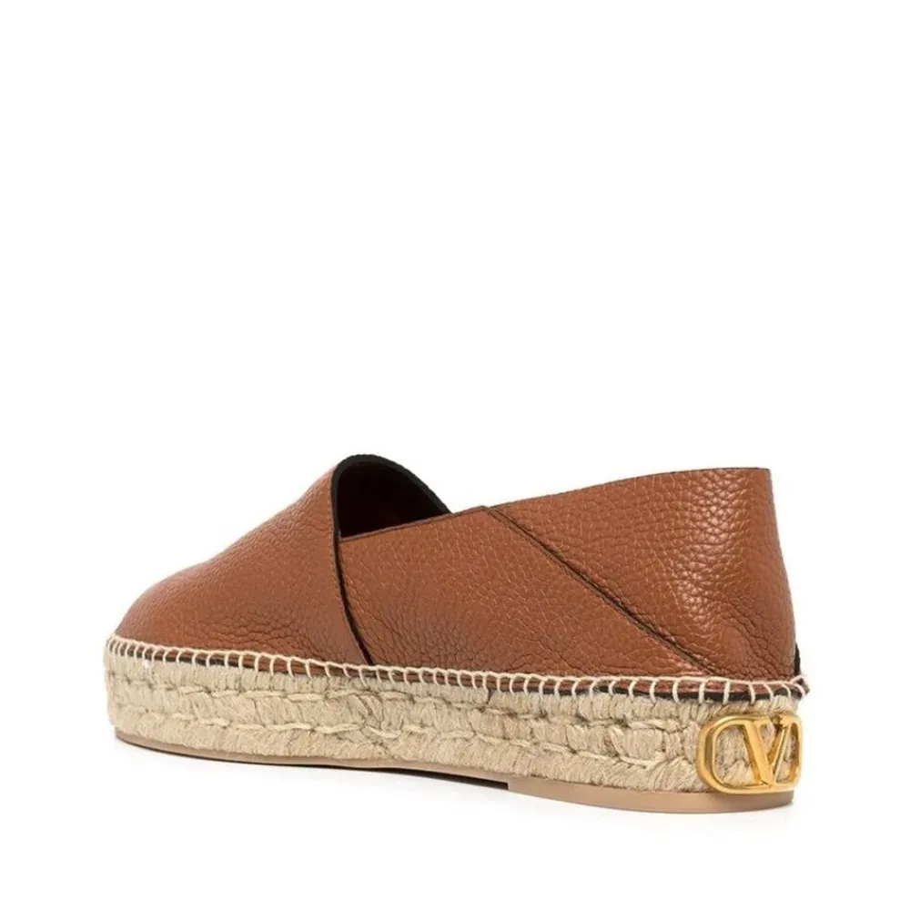 Heren Valentino Garavani Logo-Plaque Leren Espadrilles