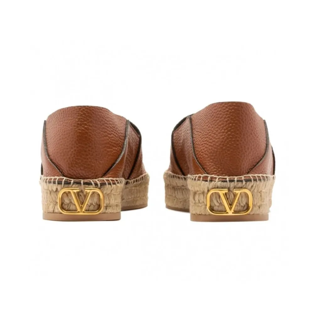 Heren Valentino Garavani Logo-Plaque Leren Espadrilles