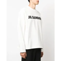 Heren Jil Sander Truien & Vesten^Logo-Print Katoenen Sweatshirt