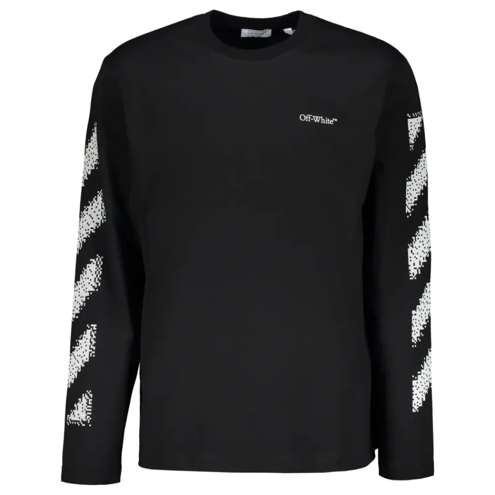 Heren Off White Long Sleeve T-Shirt