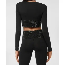 DAMES Philipp Plein Shirts^Longsleeve Top met Kristallen