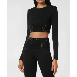 DAMES Philipp Plein Shirts^Longsleeve Top met Kristallen