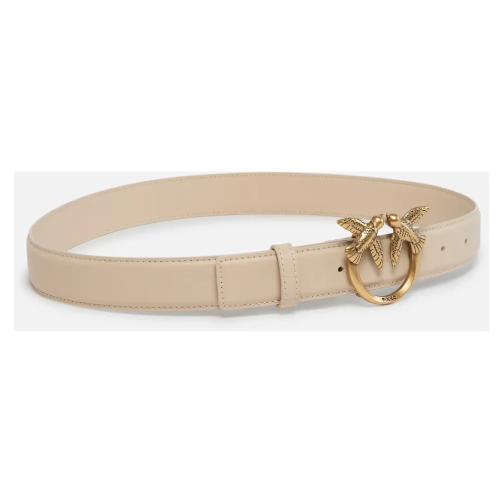 DAMES PINKO Riemen^Love Birds Diamond Cut Leren Riem