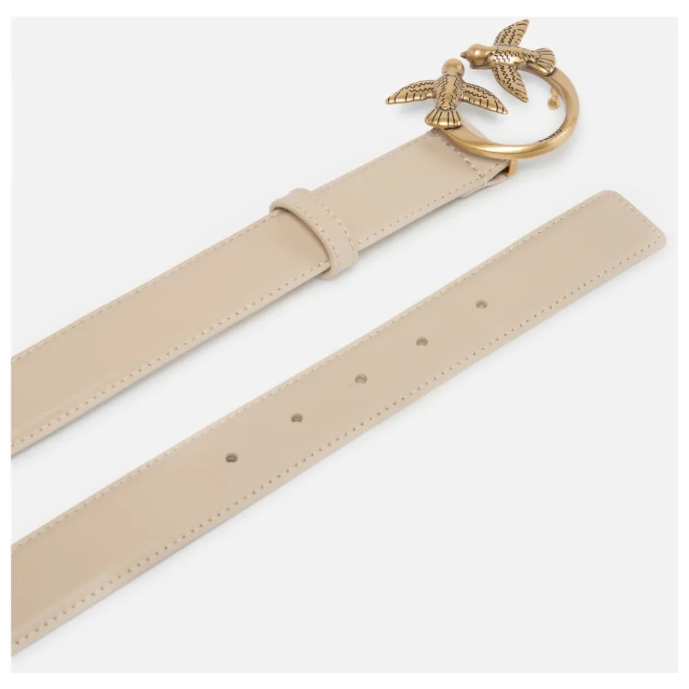 DAMES PINKO Riemen^Love Birds Diamond Cut Leren Riem