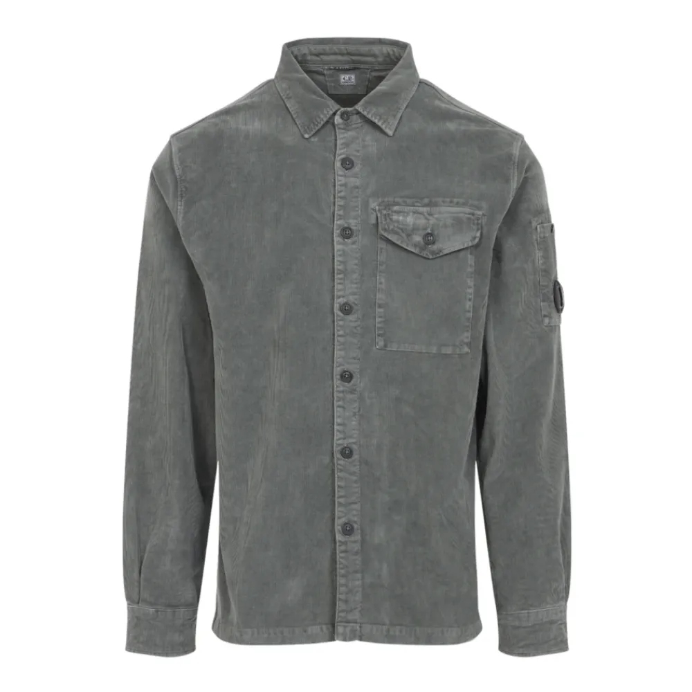 Heren C.P. Company LS Corduroy Shirt 921 GUNMETAL
