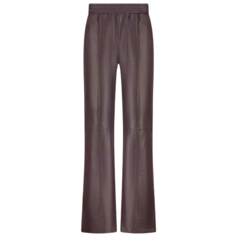 DAMES Alter Ego Broeken^Lucca Leren Broek Bordeaux