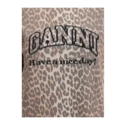 DAMES Ganni Luipaardprint Korte Mouw Sweater