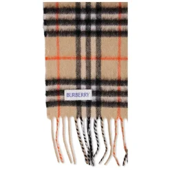 Burberry Sjaals^Luxe Beige Cashmere Sjaal met Franjes