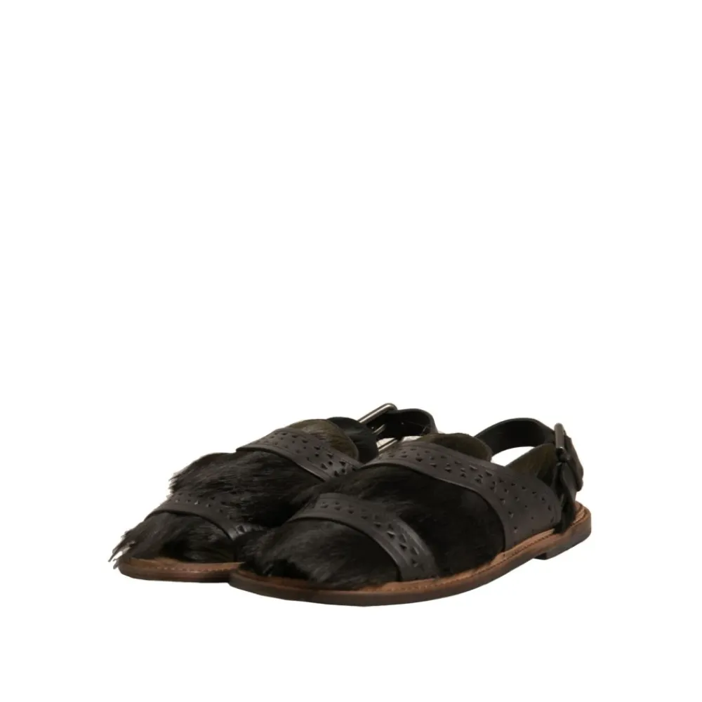 Heren Dolce & Gabbana Luxe Haar Kalfs Sandalen Model