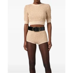 DAMES Elisabetta Franchi Riemen^Luxe Leren Riem Nero