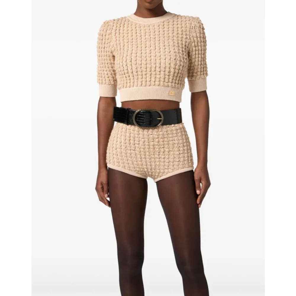 DAMES Elisabetta Franchi Riemen^Luxe Leren Riem Nero